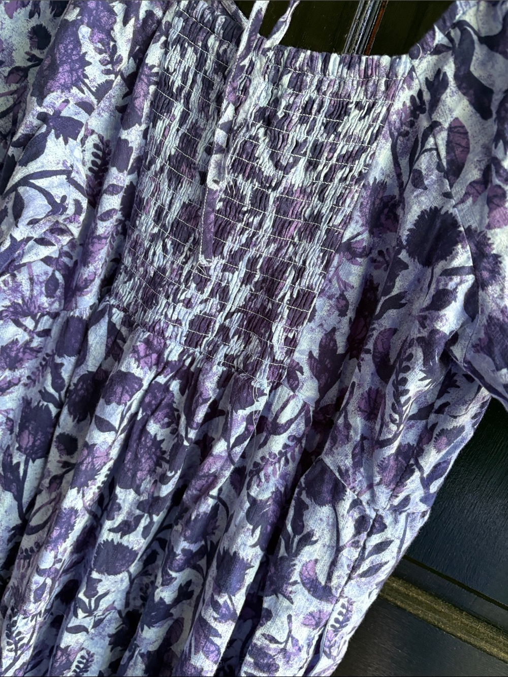 Universal Thread Blue Floral Maxi Dress with Puff 3/4 length Sleeves - Picture 8 of 14